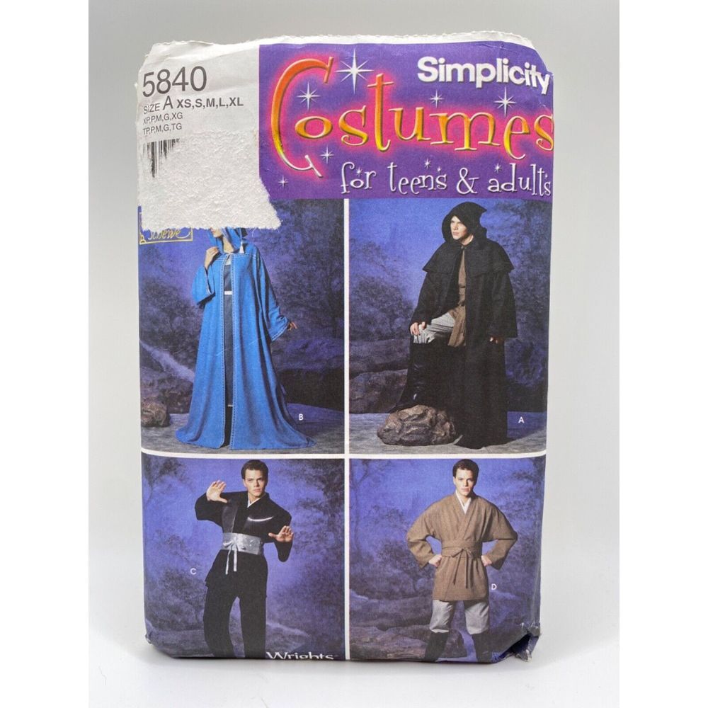 UNCUT Halloween Cosplay Costume Sewing Simplicity Pattern 5840 Teens‎ Adult Size